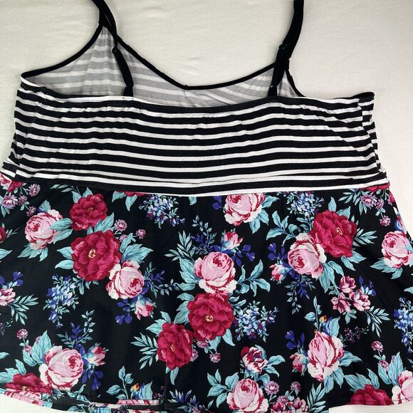 Torrid Babydoll Fabric Mix Poplin V-Neck Floral Cami Multi Women’s Plus Size 5X - Picture 2 of 12